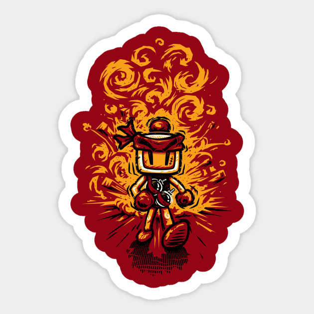 Bomberman Rambo Sticker by c0y0te7